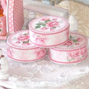 Dollhouse Cream Tins-Roses Fragance Collection. 1:12 Miniature Collection for Dollhouses.