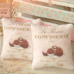 Dollhouse french  pattiserie Pillow. 1:12 dollhouse Miniature pillow.