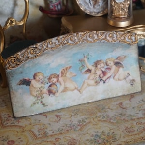 Dollhouse antiek brocante paneel. 1:12 Dollhouse miniatuur Franse stijl wandpaneel. Dollhouse muur decor Franse stijl. Rococo Dollhouse