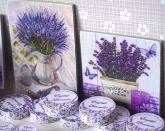 NEW**Dollhouse shabby lavender prints or panels. 1:12 Dollhouse Miniature Panels tiles and decor shabby style lavender collection.