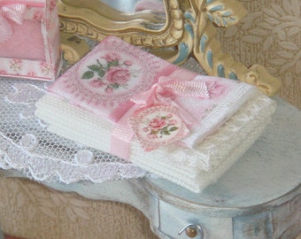 Dollhouse Towels-Roses Fragance Collection. 1:12 Miniature Collection for Dollhouses.