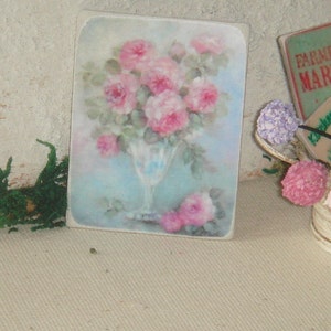 Puppenstube shabby Blumen Schild. 1:12 Puppenhaus Miniatur shabby style Kartellen und Plaketten.