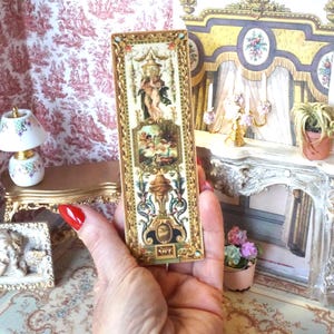 NIEUW**Barok wandpaneel poppenhuis. 1:12 poppenhuisminiatuur wandpaneel in Franse stijl. Wanddecoratie poppenhuis in Franse stijl. Rococo-poppenhuis