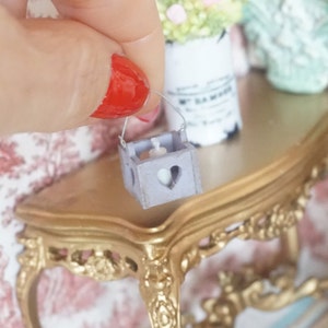 NEW* Dollhouse shabby Mini lantern. 1:12 Miniature lattern mini dollhouse. Brocante style decor dollhouse garden complements collector.