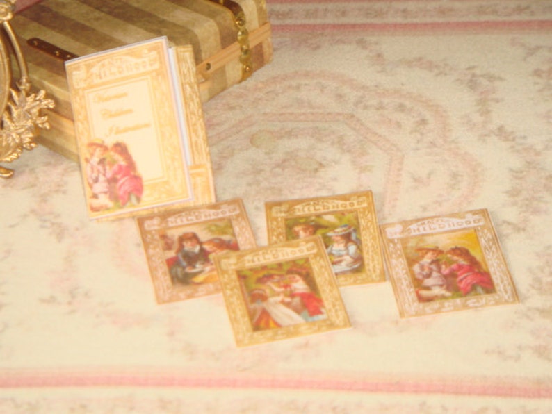 Dollhouse Vintage Children folder with illustrations. 1:12 Miniature prints for Dollhouses. image 3