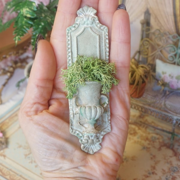 NEW**Dollhouse brocante barroque wall panel. 1:12 ornate chandelier miniature shabby french rococo decor candle dollhouse.