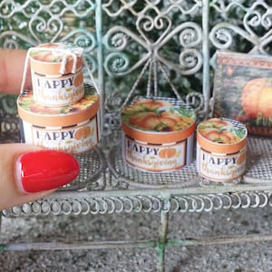 NEW**Dollhouse Thanksgiving gifts boxes collection. 1:12 boxes dollhouse miniature thanksgiving decor dolls collectors.