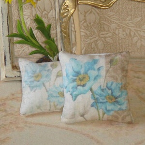 Dollhouse Flowers Pillow. 1:12 dollhouse Miniature pillow.