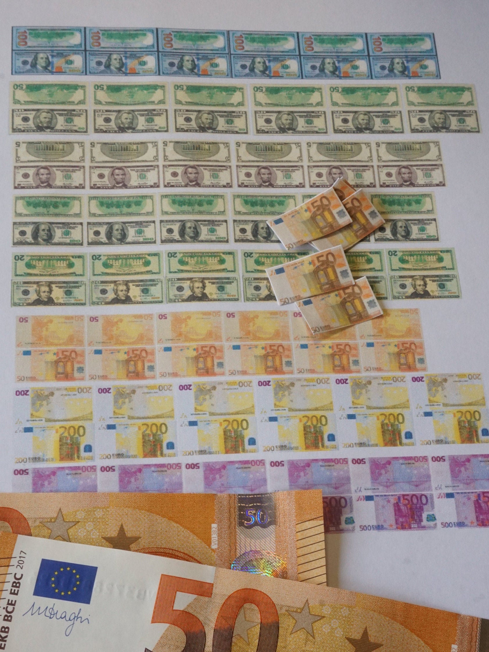 play money euro etsy