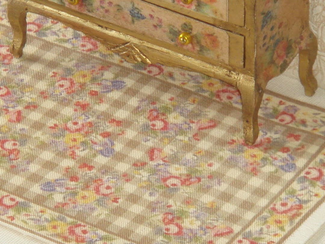 Dollhouse Country Chic Style Rug. 1:12 Dollhouse Miniature Rugs With ...