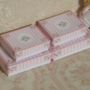 NEW** Two shabby storage boxes. 1:12 Miniature assambled openable shabby boxes for dollhouse miniature. Dollhouse shabby decoration boxes.