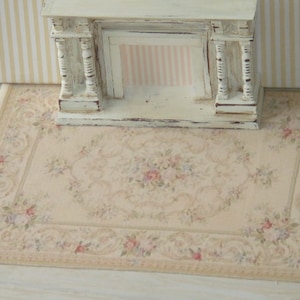 Puppenhaus-Teppich Aubusson 1:12 Puppenhaus Miniatur Teppiche. 25 x 16cm Dense Franse.