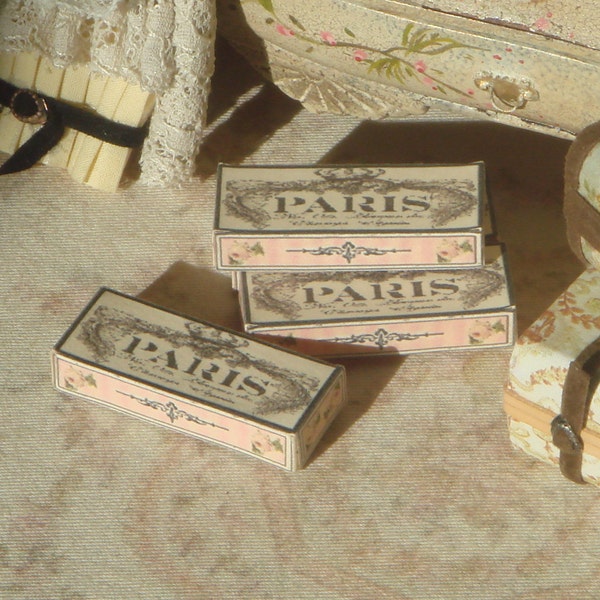 Dollhouse Antique Paris Box for Dollhouses. 1:12 Antique storage Miniature box for dollhouses.