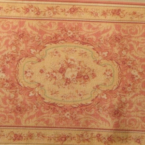 NEW**Dollhouse Miniature rug. 1:12 Dollhouse pink-gold rugs and  tapestries. Dense fringed.