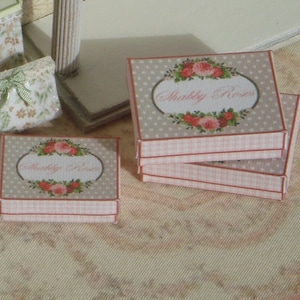 PDF** DOWNLOAD Shabby set of boxes. 1:12 Miniature set of boxes & bags dollhouse. 1-6 scale miniature books home printable.