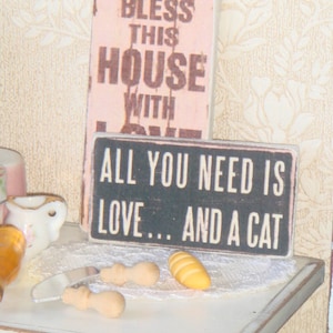Dollhouse  Vintage sign. 1:12 Dollhouse Miniature sign. Vintage Plaques for your dollhouses.