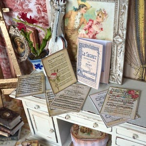 New**Dollhouse vintage folder with antique music scores . 1:12 Miniature ephemera vintage music prints illustrations miniature folder