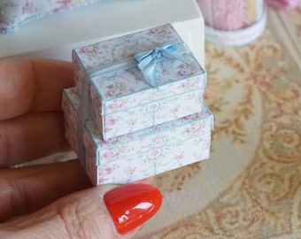 NEW**Dollhouse Paris Elegance collection boxes . 1:12 Miniature bath complements dollhouses. Perfumery dollhouse miniature.