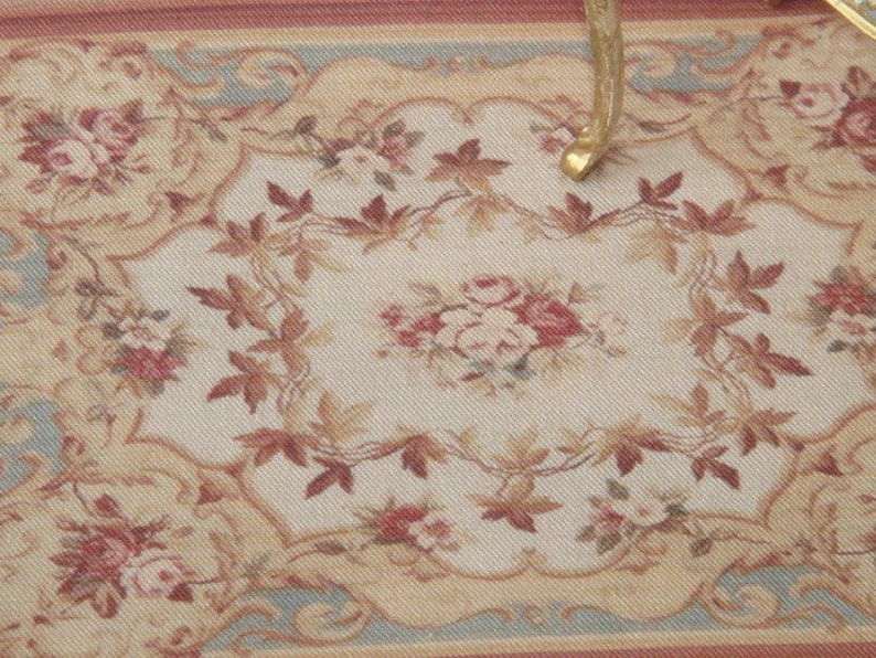 Dollhouse Victorian roses rug. 112 Dollhouse miniature rugs Etsy