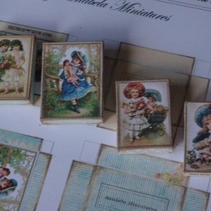 PDF***Downloable Vintage antique vintage doll boxes set . Miniature digital boxes for dollhouse mini collectors.