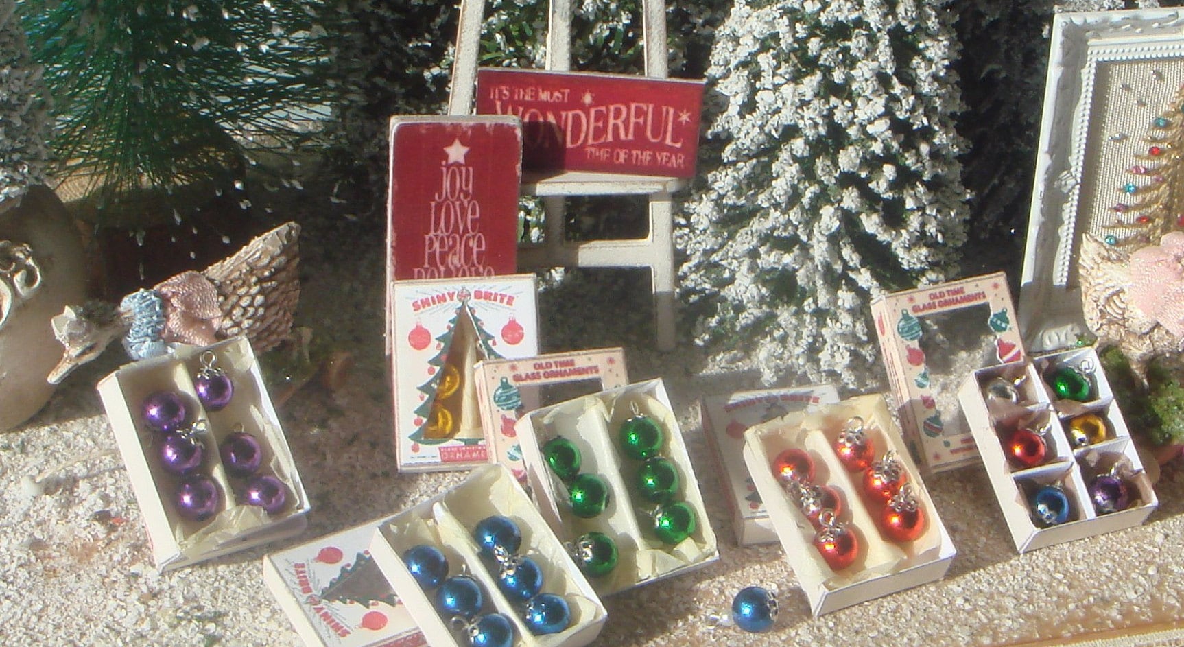 Miniature Christmas Decorations From Lauscha 5 Reflex Balls 