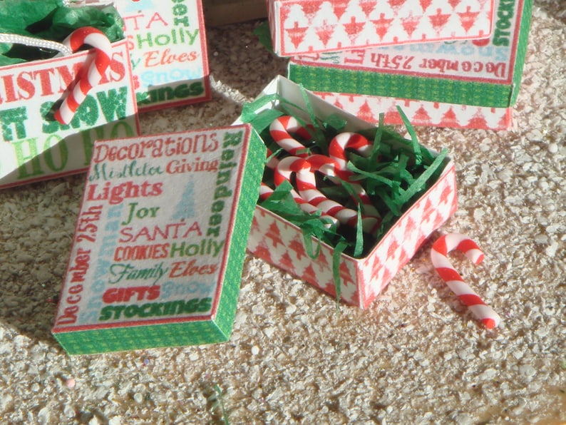 Dollhouse Christmas Box of Candy Canes Ornaments. 112 Etsy