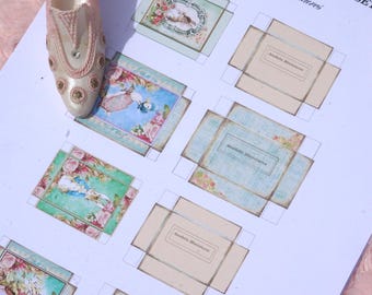 PDF***Downloable Vintage Peter Rabbit color set of boxes. Miniature digital boxes for dollhouse mini collectors.
