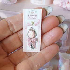 NEW**Dollhouse Rosewater romantic mirror . 1:12 Miniature bath complements for dollhouses. Perfumery dollhouse miniature.