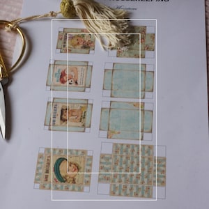 PDF** DOWNLOAD Stripes Shabby set of boxes. 1:12 Miniature set of boxes & bags dollhouse. 1-6 scale miniature books home printable.