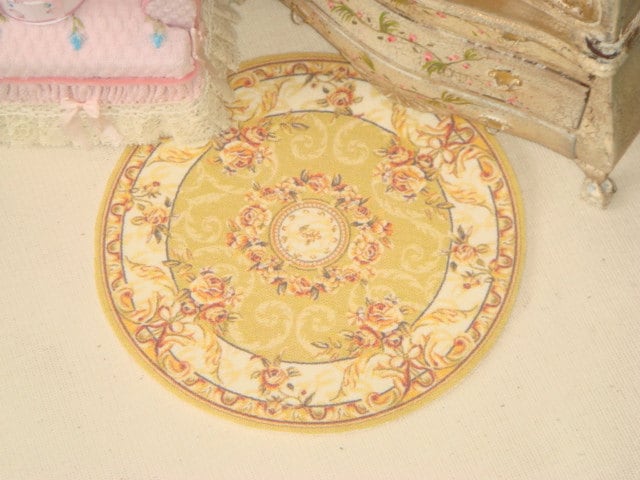 Dollhouse Round Aubusson Rug. 1:12 Dollhouse Miniature Rugs. - Etsy