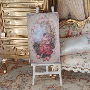**NEU** Puppenhaus Puppenhaus Wandtäschchen. Shabby Vintage-Platte. 1:12 Puppenhaus Verkleidungen. Puppenhaus Shabby Vintage Dekor Puppenhaus Malerei.