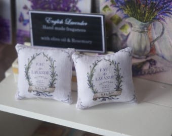 NEW**Dollhouse lavender style pillow. 1:12 dollhouse miniature cushion. Lavender collection dollhouse decor shabby french style.