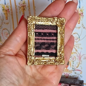 OOAK -Dollhouse lace picture sample display. 1:12 miniatures for collectors. Ladies dollhouse complements.