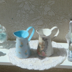 Dollhouse Peter Rabbit Pitcher Miniature . 1:12 Miniature bath complements for dollhouses. Perfumery dollhouse miniature.