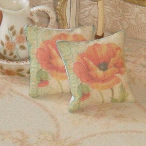 Dollhouse  Poppy Pillow. 1:12 dollhouse Miniature pillow.