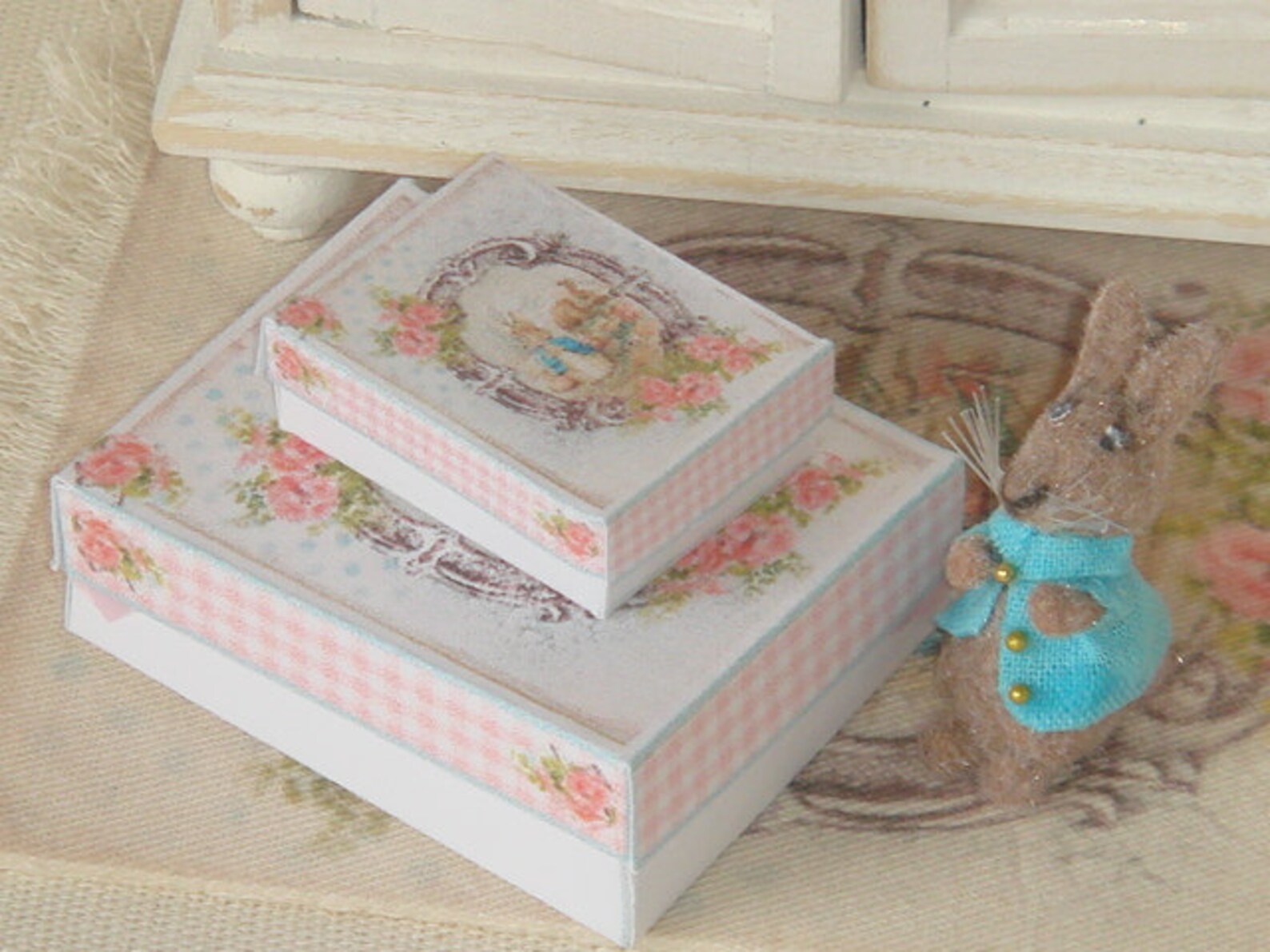 Dollhouse Two Shabby Peter Rabbit Boxes. 1:12 Miniature Peter - Etsy
