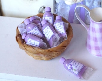 NEW**Dollhouse lavender lotion creams . 1:12 Miniature bath complements for dollhouses. Perfumery dollhouse miniature.