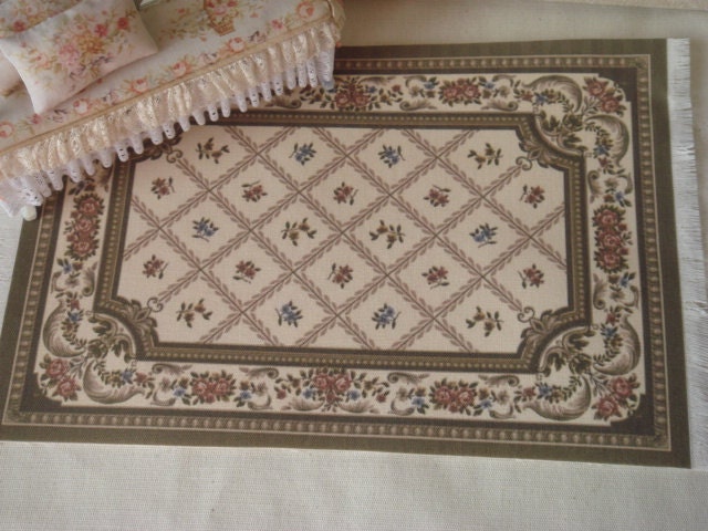 NEWDollhouse Elegant rug. 1:12 Dollhouse miniature rugs. | Etsy