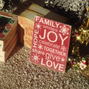Miniature Christmas signs for dollhouse Xmas sign Vintage style plaques