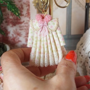 OOAK-Dollhouse Girl Embroidered dress. 1:12 Girl embroidered clothing. Miniature coat and dress on hang for dollhouses.