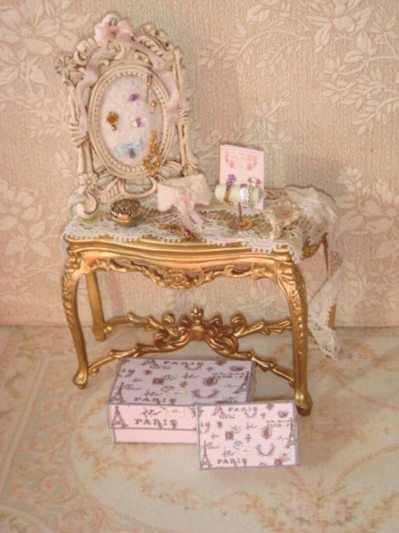 Two Shabby Paris Dollhouse ladies boxes. 112 dollhouse Etsy