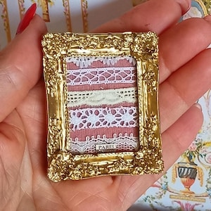 OOAK -Dollhouse lace picture sample display. 1:12 miniatures for collectors. Ladies dollhouse complements.
