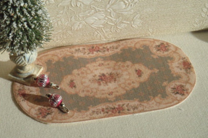Dollhouse Aubusson Oval Rug. 112 Dollhouse Miniature Rugs. Etsy