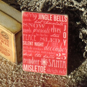 Plaque de maison de poupée de Noël Vintage. 01:12 maison de poupée Alain décoration.