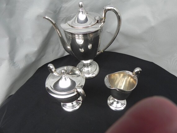 Conjunto de café antiguo Plato de plata Cafetera Crema grande | Etsy México