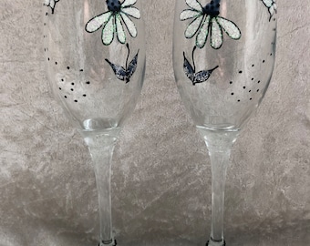 champagne glasses hand painted
