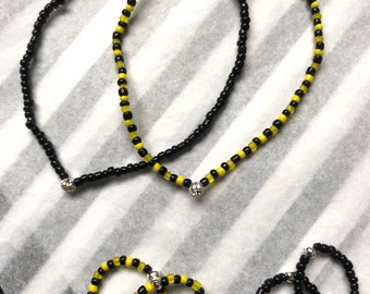 b.u.m.b.l.e.b.e.e - bracelet and toe ring/ring set