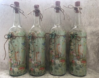 beautiful fox & nature wine bottle light