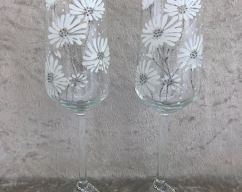 champagne glasses hand painted