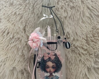 whimsical pastel girls wine bottle light